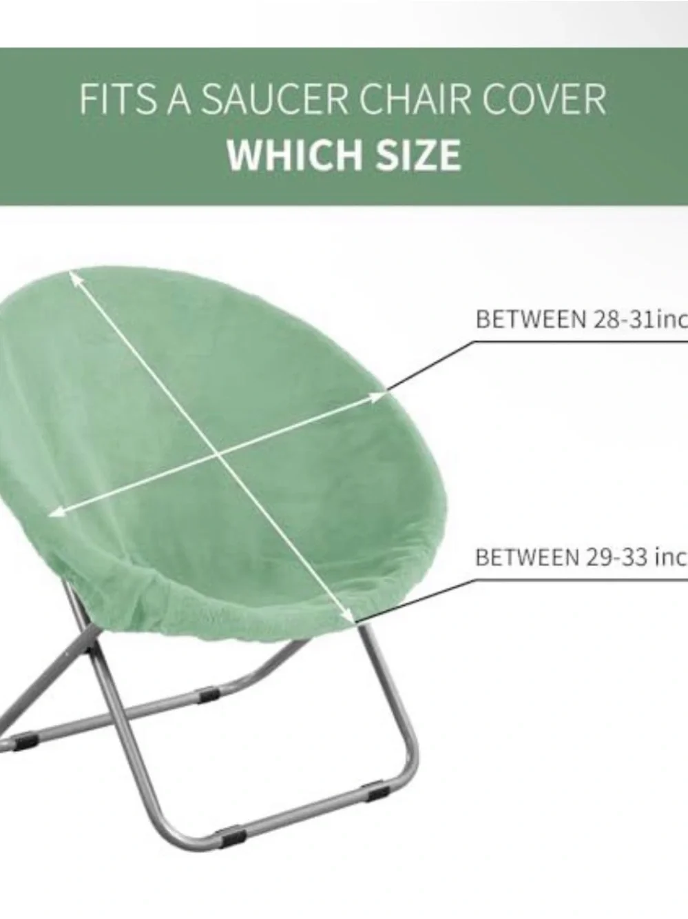 Saucer chair faux fur sage green cover